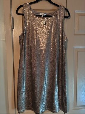 BB Dakota Gold Sequin Mini Shift Dress